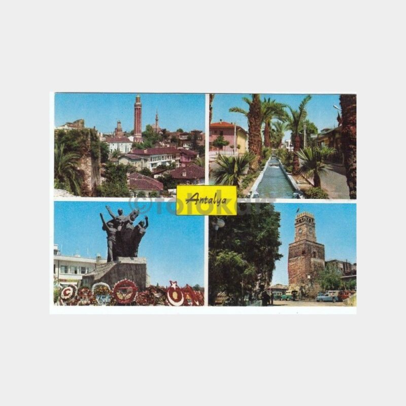 1970 Antalya 4 Görünüş Kartpostal