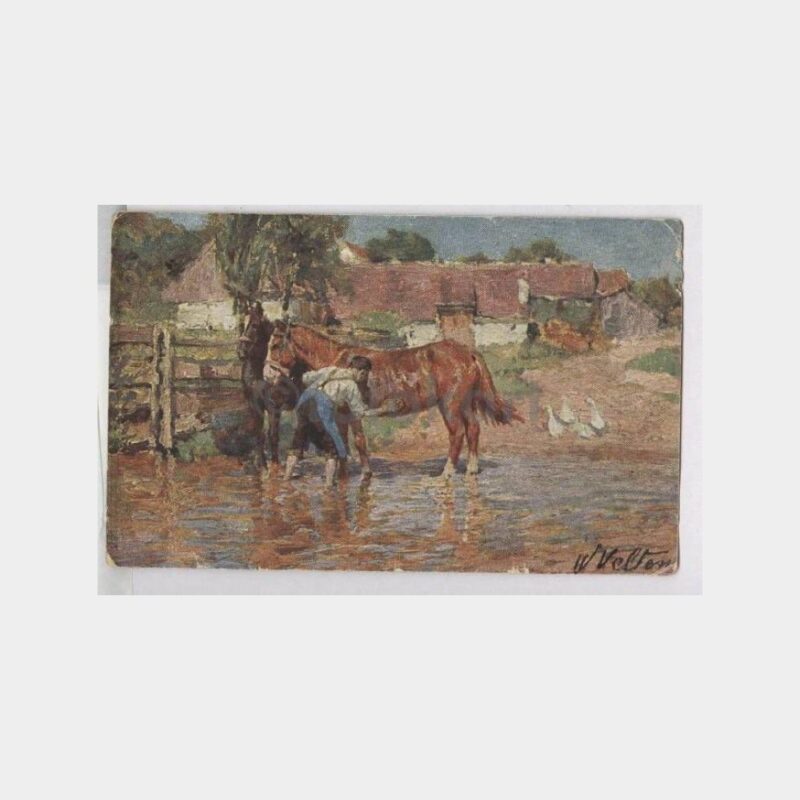 At ve Seyisi Konulu Tablo Kartpostal