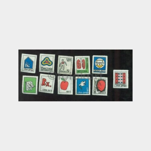 1977 Ciba Geigy İlaç Firması Tanıtım Pulları (11 Adet)