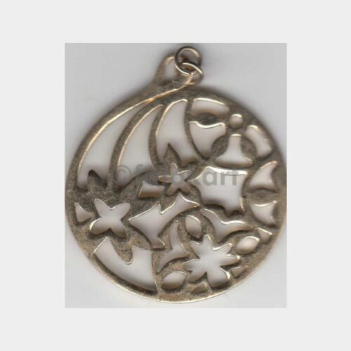 Çiçek Sembollü Madeni Kolye Ucu