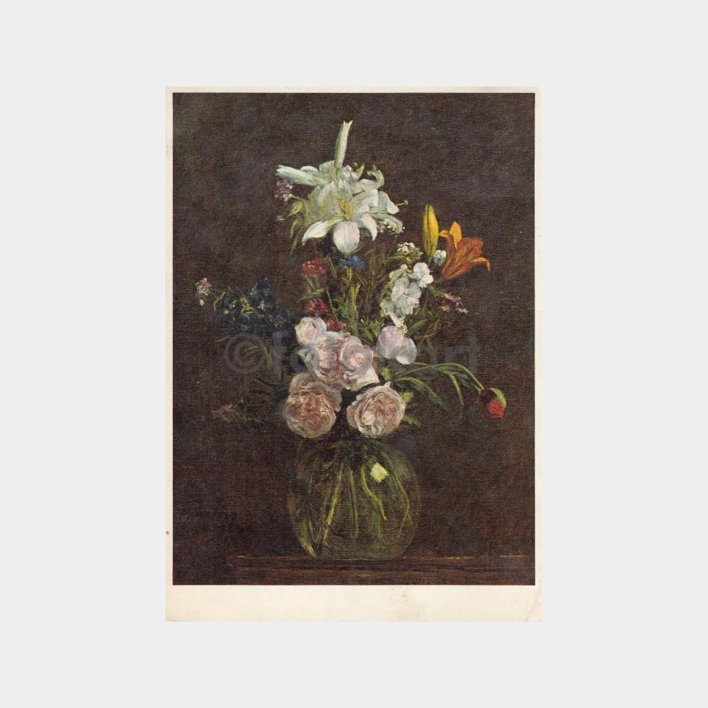 1966 Çiçek Konulu -Pullu Damgalı- Tebrik Kartpostal