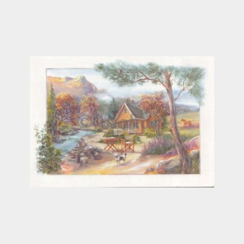 Çiftlik Evi Konulu Ressam Tablo -Yeşilyurt- Kartpostal