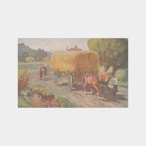 1920 Çiftlik Hayatı Konulu Tablo Kartpostal