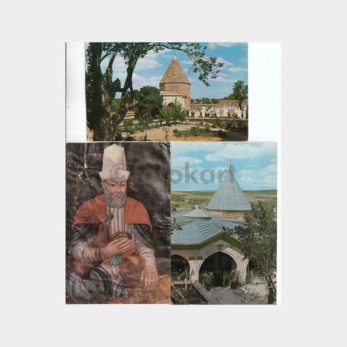 1968 Hacı Bektaş Veli Konulu 3 Adet Kartpostal