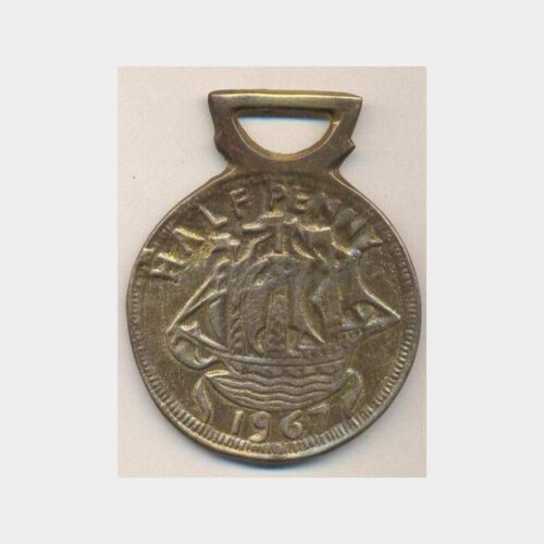 1967 Half Penny Konulu Şişe Açacağı Madalyon