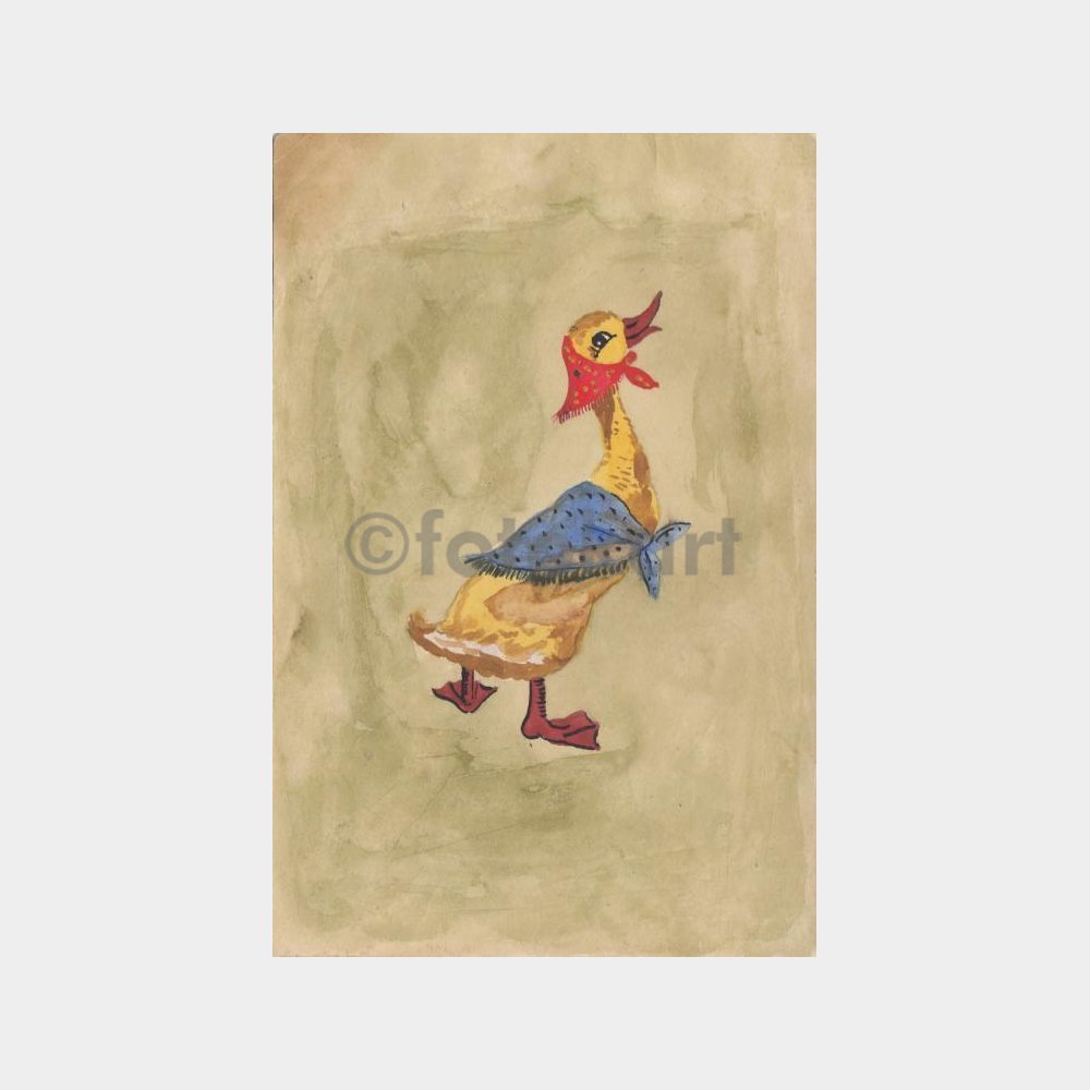 Hayvanlar Alemi Konulu Suluboya Resimler (5 Adet) - Görsel 4