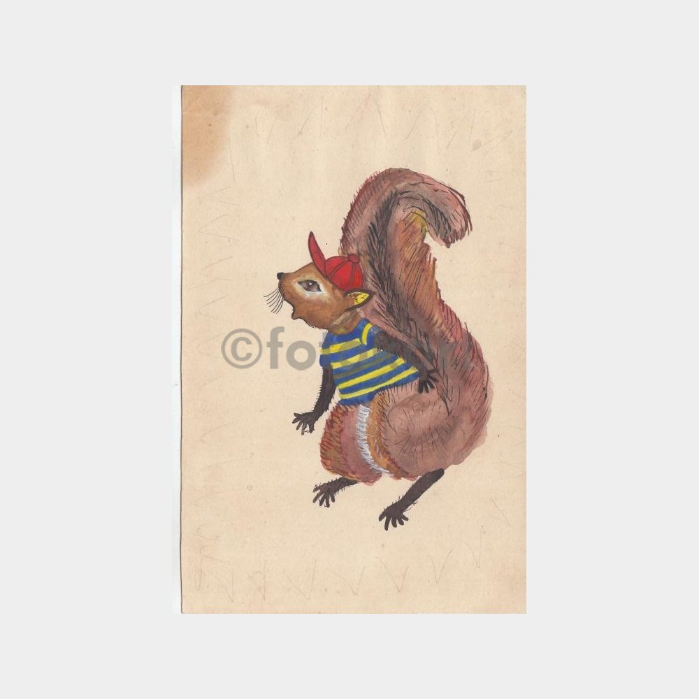 Hayvanlar Alemi Konulu Suluboya Resimler (5 Adet) - Görsel 5