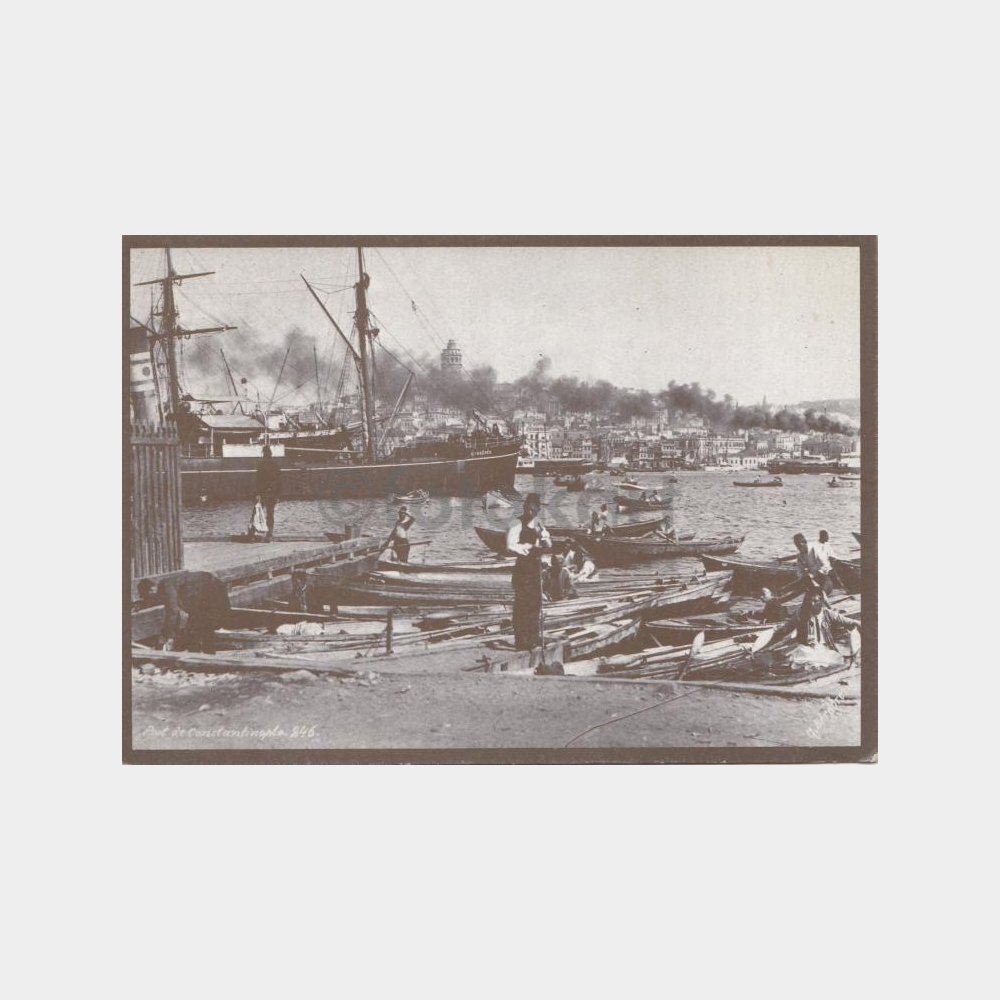 1880 İstanbul Limanı Reprodüksiyon Baskı Kartpostal