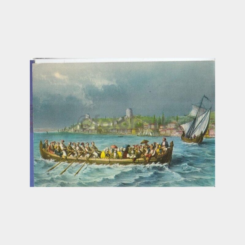 Ressam Brindesi İstanbul Yolcu Kayığı Konulu Kartpostal