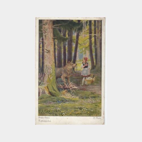 Kırmızı Başlıklı Kız Masal Konulu Yabancı Kartpostal