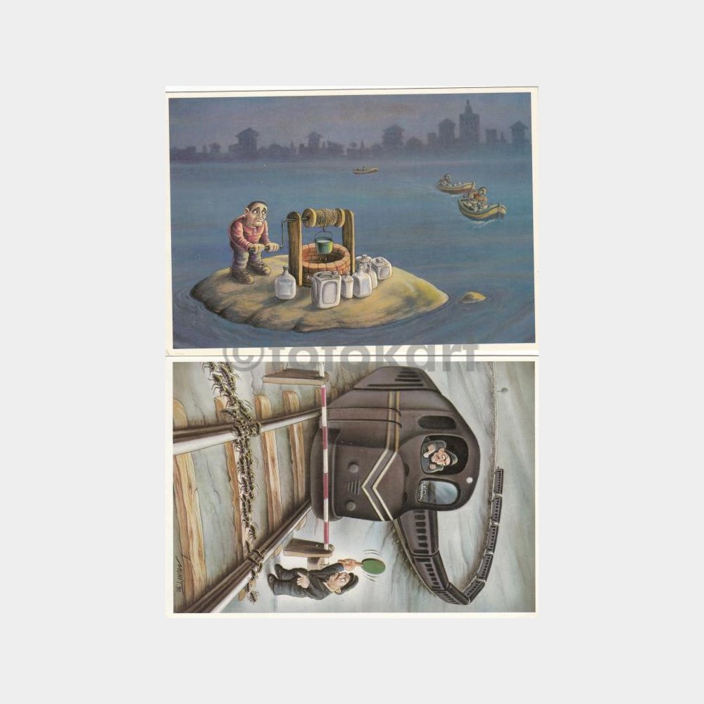 Muhittin Köroğlu Karton Karikatür Kartpostal Serisi (6 Adet) - Görsel 2