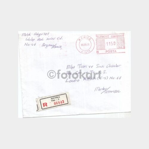 2001 Manisa Etiketli Taahhütlü Zarfı