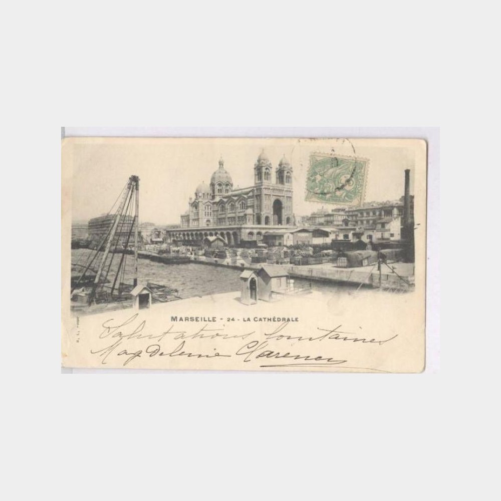 1907 İstanbul Varış Damgalı Marsilya Kartpostal