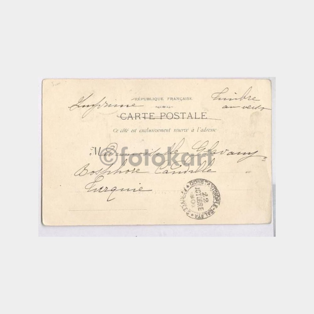 1907 İstanbul Varış Damgalı Marsilya Kartpostal - Görsel 2