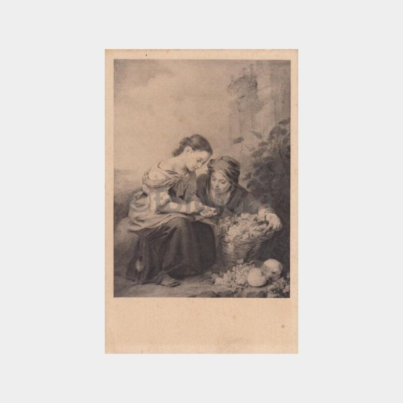 1930 Meyveci Kızlar Tablo Fantezi Kartpostal