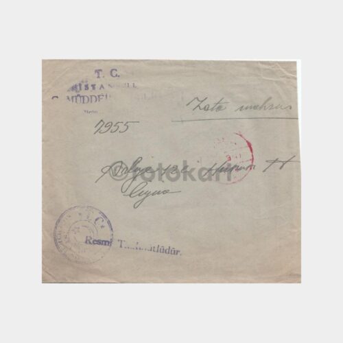 İstanbul Müddei Umumiyesi Resmi Damgalı Eski Zarf