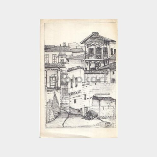 Nevşehir Avanos Eski Mahalle Çizim Kartpostal