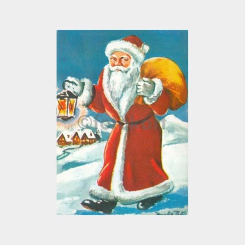 Noel Baba Fantezi Tebrik Kartı Kartpostal