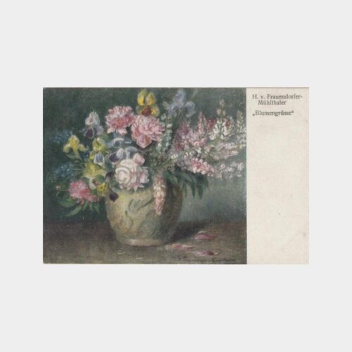 1940 Ressam Çiçek Konulu Tablo Kartpostal
