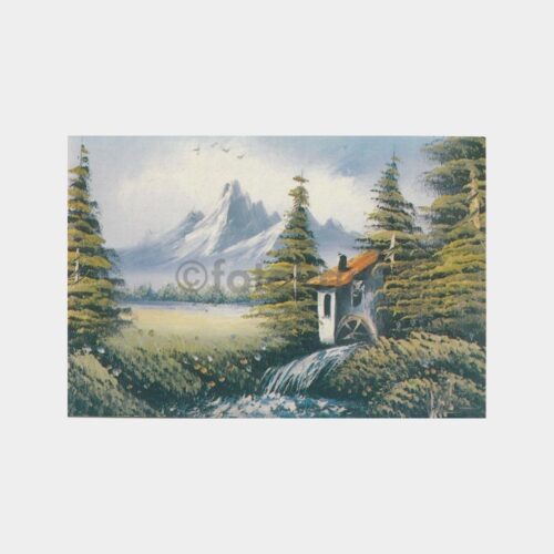 1975 Ressam Tablo Su Değirmeni Görünüş Kartpostal