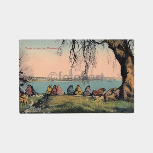 1915 Türk Hanımlar Mesirede Kartpostal