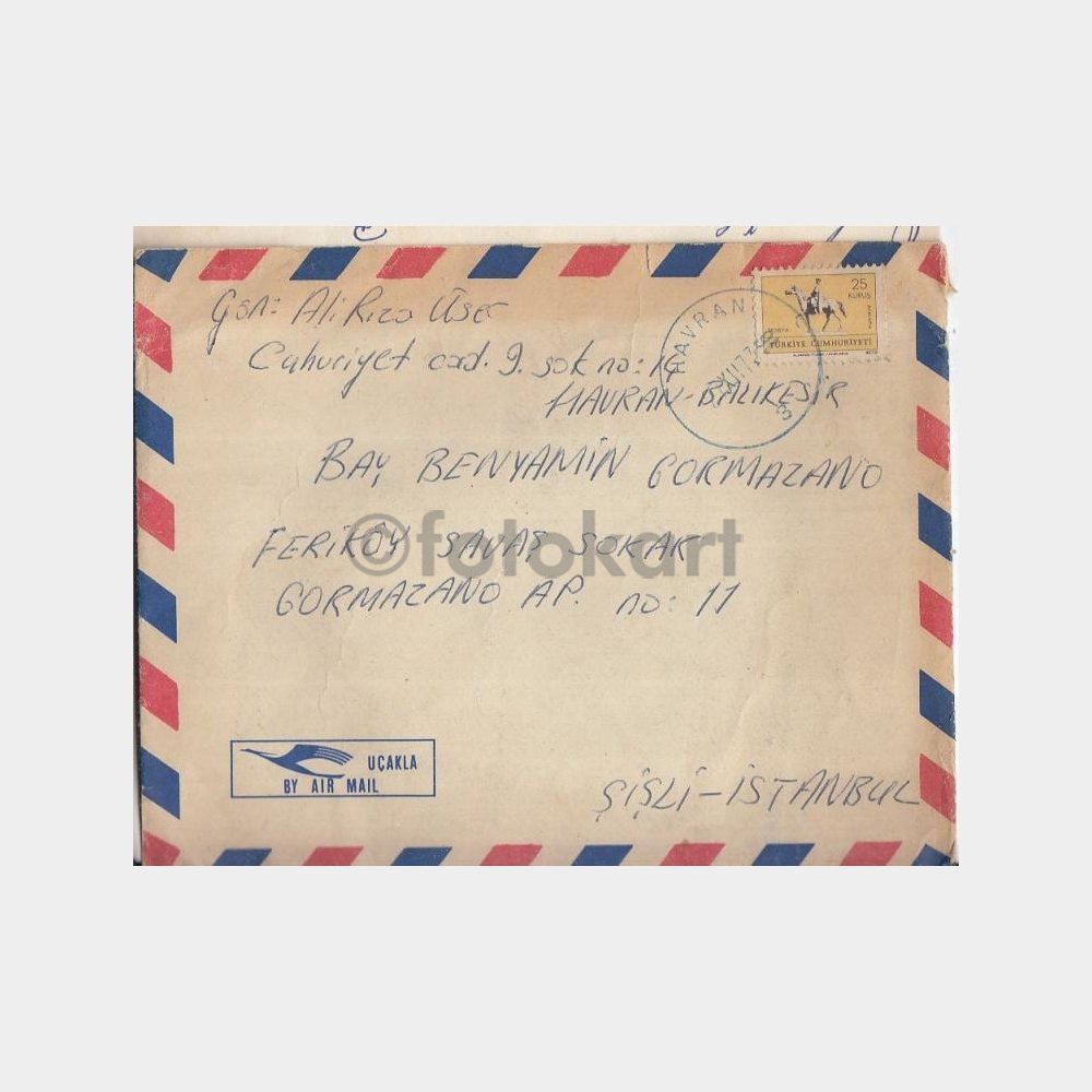 Türk Posta Tarihi Konulu Zarf (Havran)