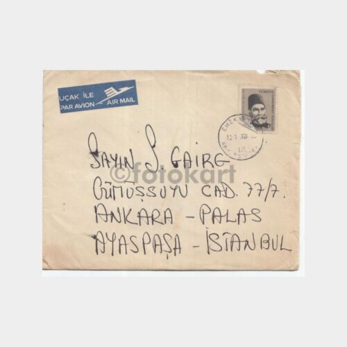 Türk Posta Tarihi Konulu Zarf (Emek İşhanı Ank)