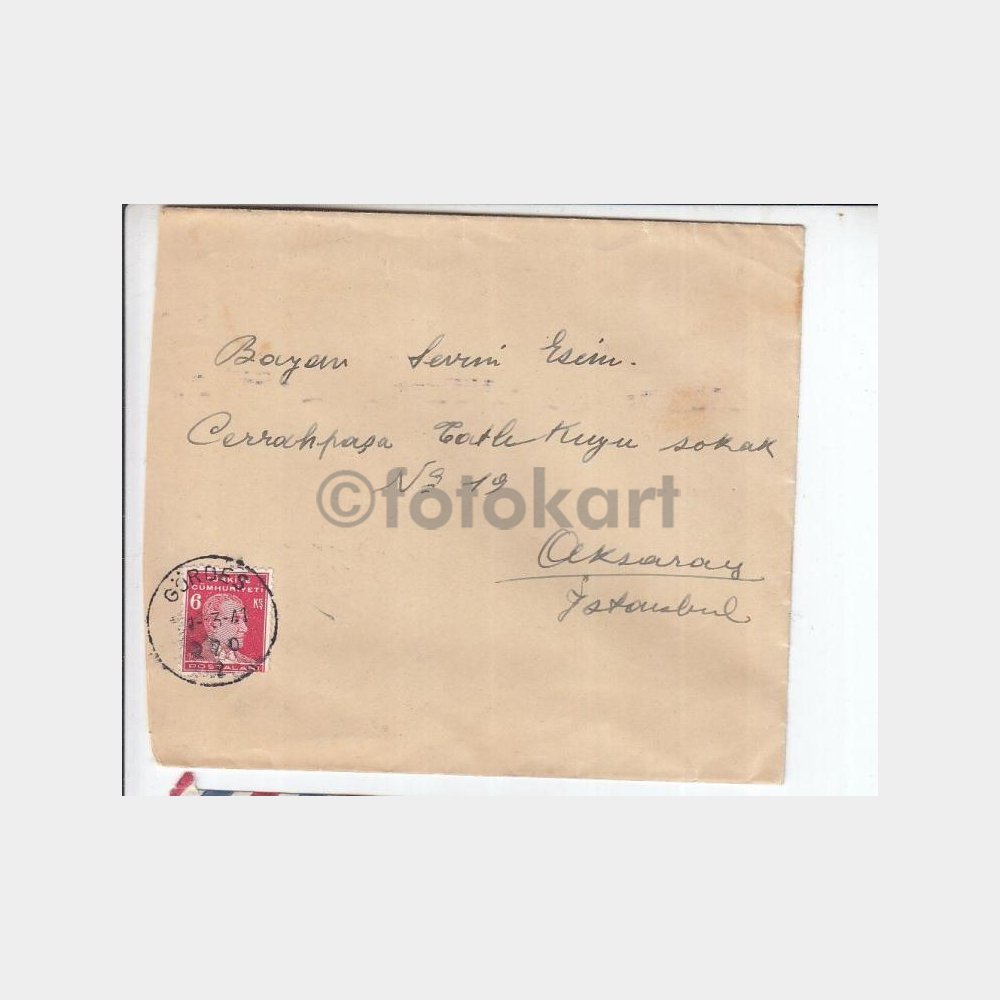 Türk Posta Tarihi Konulu Zarf (Gördes)