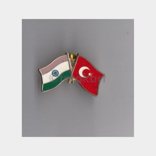 Türkiye Hindistan Çifte Bayrak Rozet