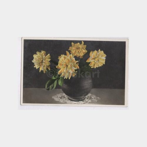 1930 Vazoda Kasımpatı Çiçeği Konulu Kartpostal