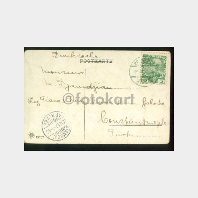 1912 Viyana Damgalı -İstanbul Varışlı- Kart - Görsel 2