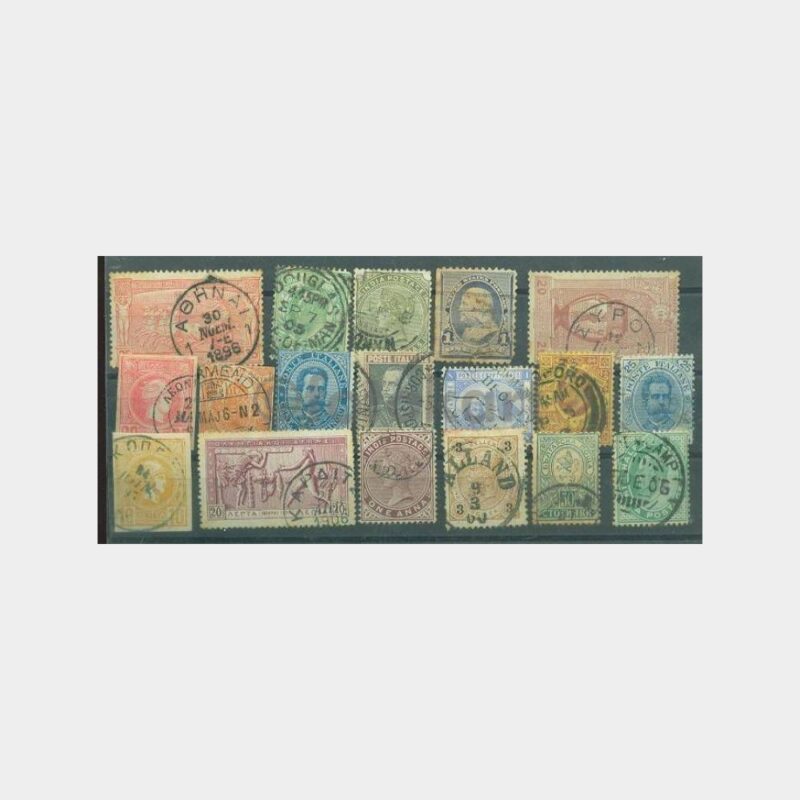 1900 Yabancı Nadir Damgalı Pullar (18 Adet)