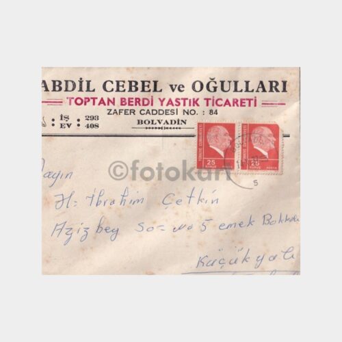 1977 Afyon Bolvadin Damgalı İşyeri Zarfı