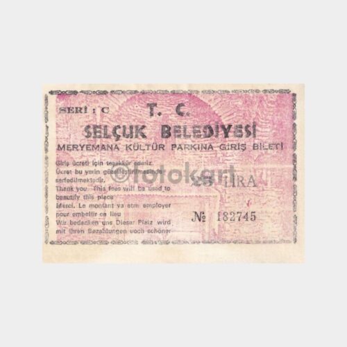 1981 Selçuk Belediyesi Otopark Makbuzu