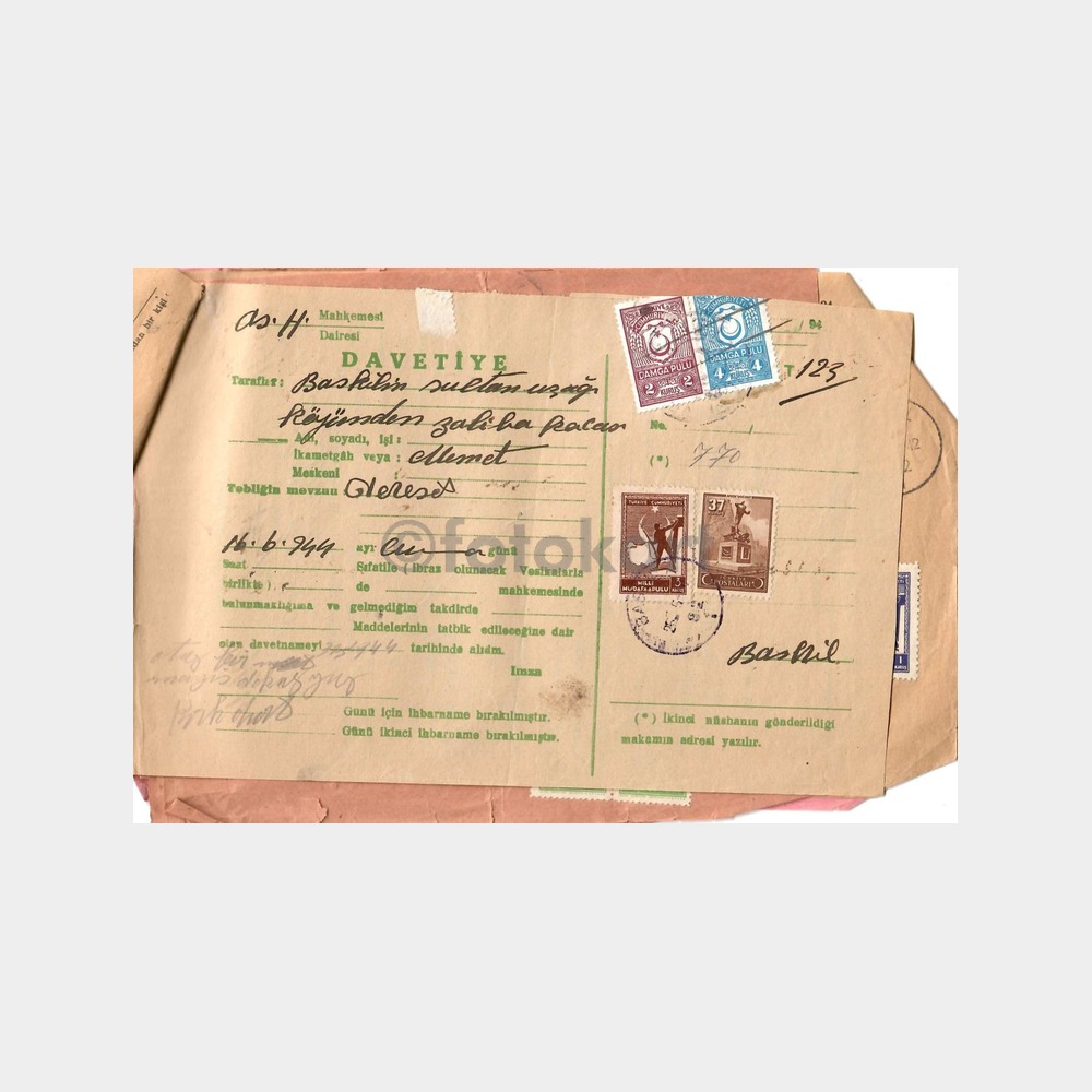 1941 - 1956 Arası 10 Adet Adli Resmi Davetiye - Görsel 2