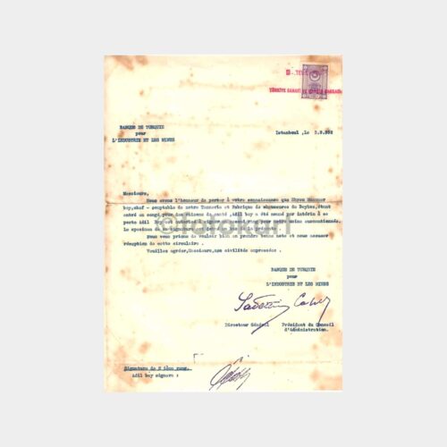 1932 Banque de Turquie Yazısı