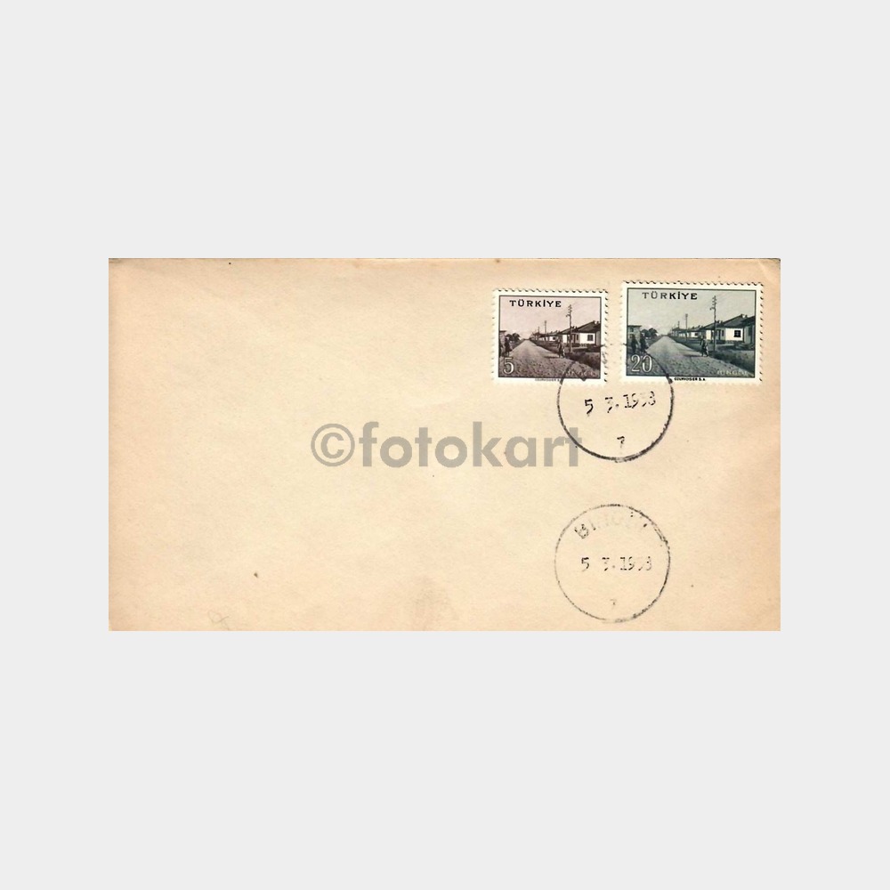 1958 Bingöl - Aydın - Bitlis - Amasya Damgalı 7 Adet Zarf - Görsel 3
