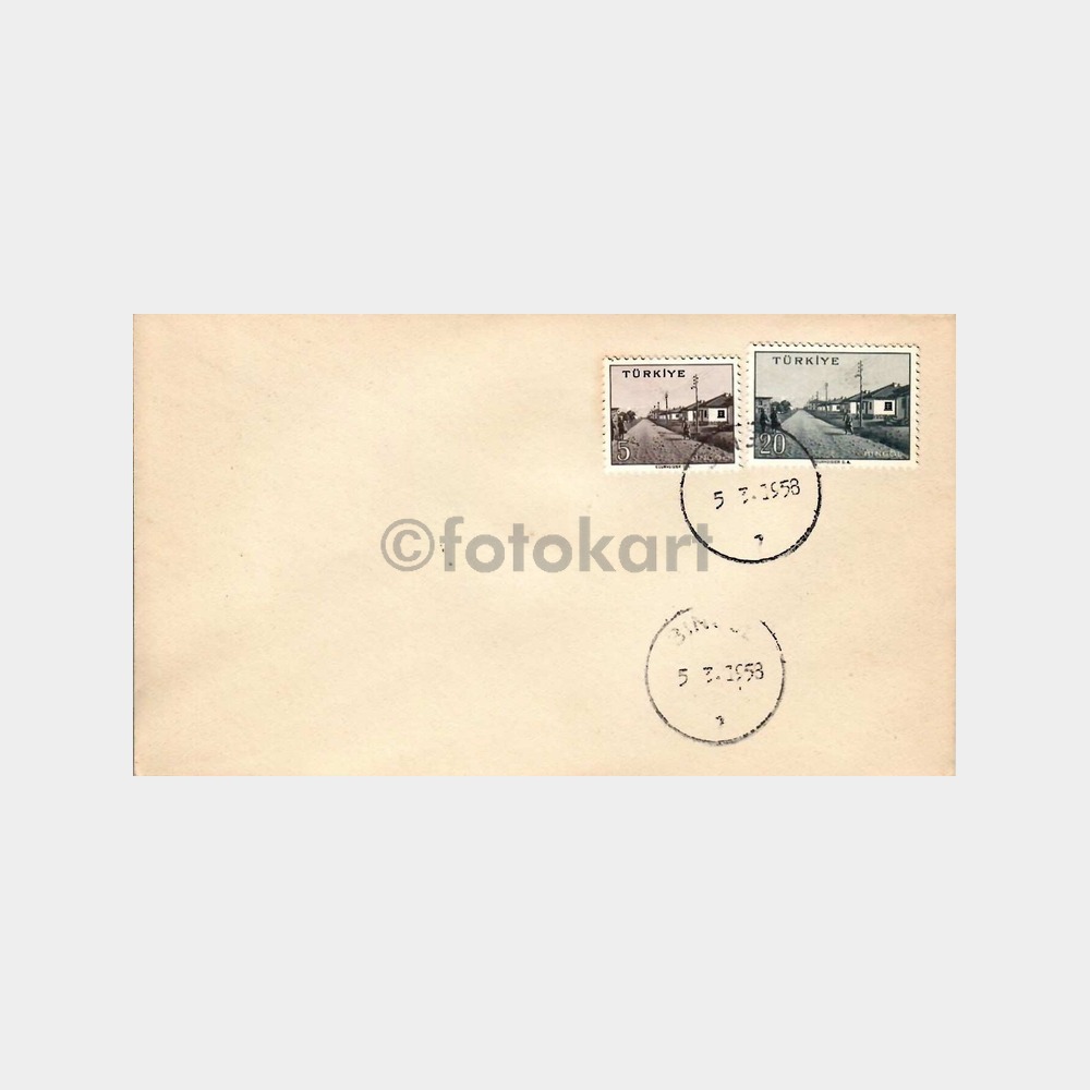 1958 Bingöl - Aydın - Bitlis - Amasya Damgalı 7 Adet Zarf - Görsel 4