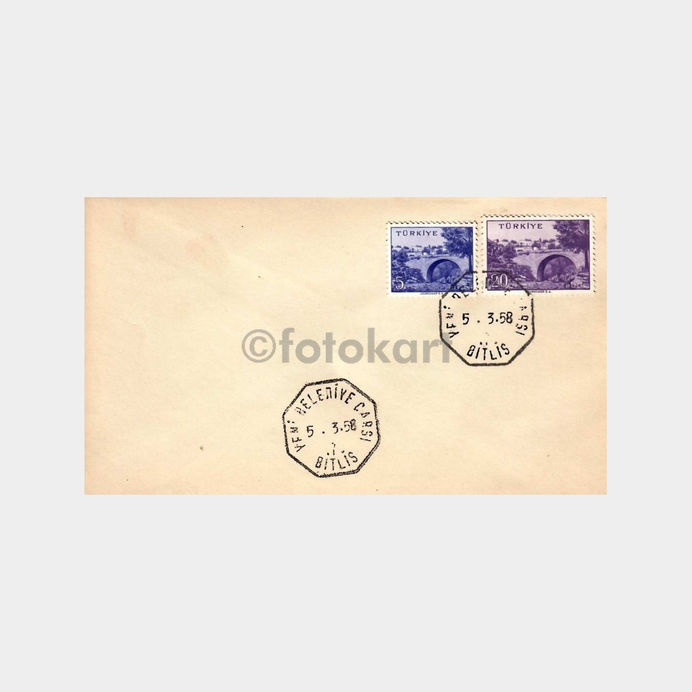 1958 Bingöl - Aydın - Bitlis - Amasya Damgalı 7 Adet Zarf - Görsel 6