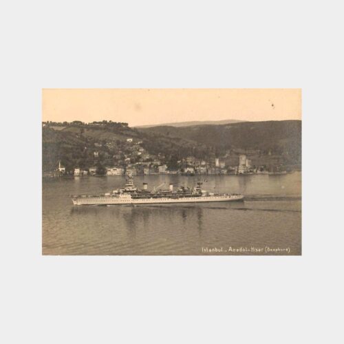 1932 Boğaziçinden Geçen Okul Gemisi Fotokart