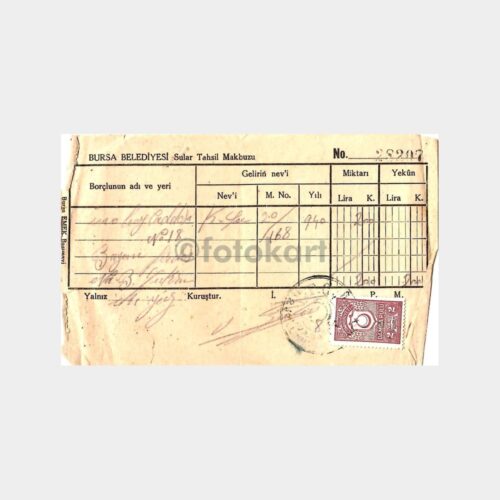 1940 Bursa Su Makbuzu