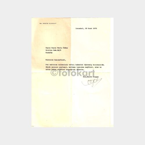 1970 Eczacı Nezih Ulacay Antetli Kağıt