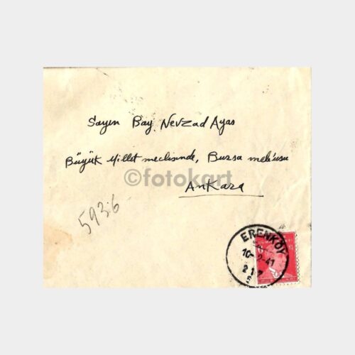 1941 Erenköy Millet Meclisi Damgalı Zarf