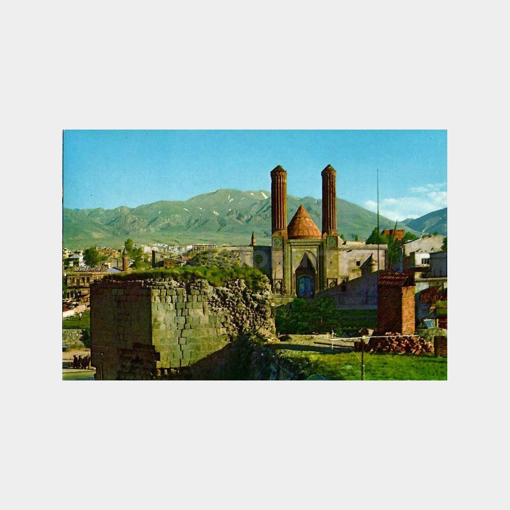 Erzurum Çifte Minare Kartpostal