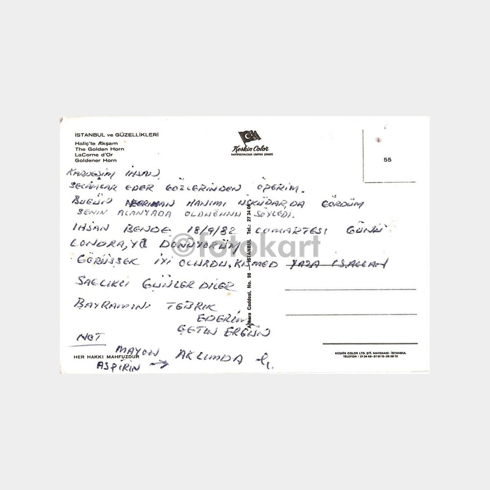 İstanbul Haliç'te Akşam Kartpostal - Görsel 2