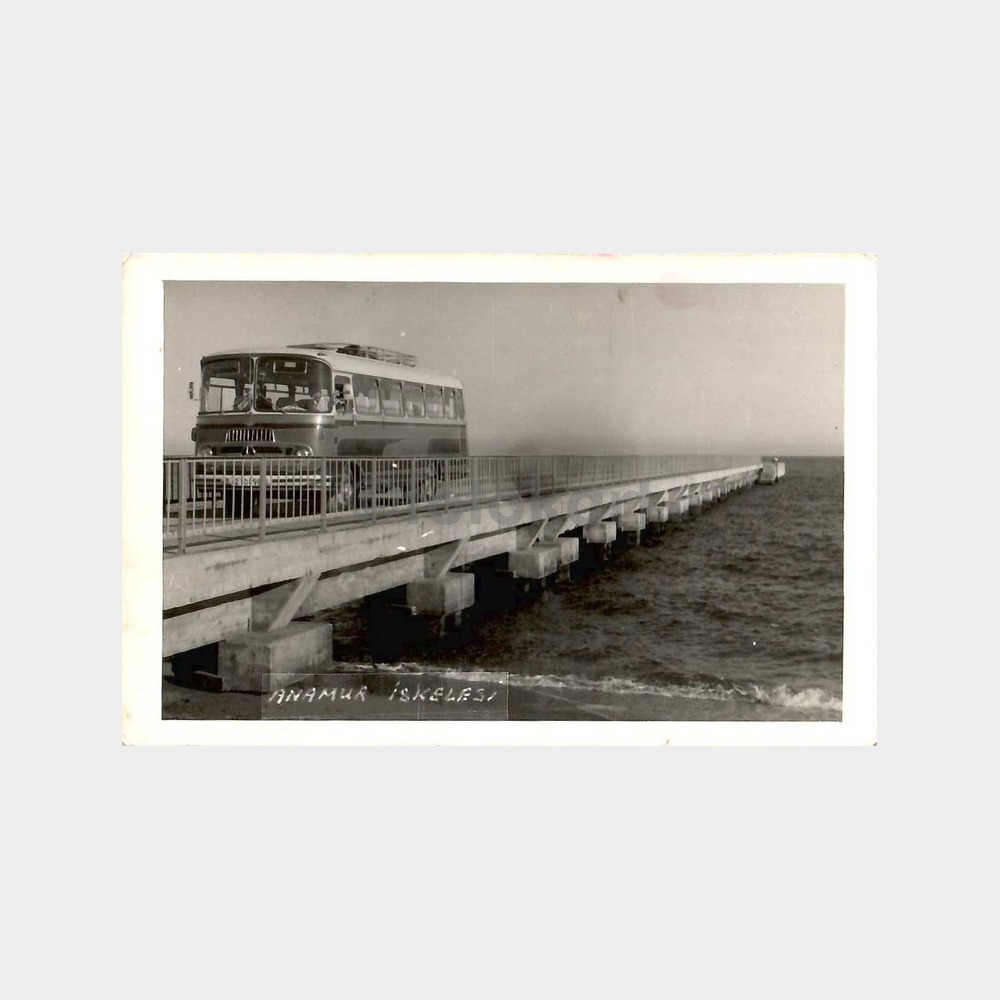 Mersin Anamur İskelesi - Köprü ve Otobüs Görünüş Nadir Fotokart