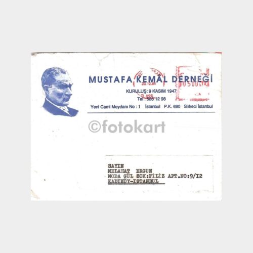 1991 Mustafa Kemal Derneği Antetli Zarf