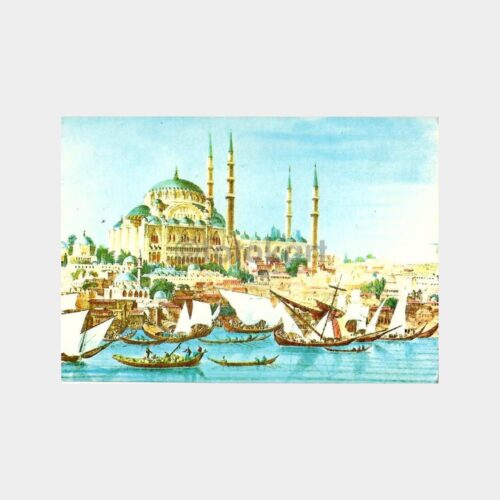 18.yy Süleymaniye Camii ve Haliç Kartpostal