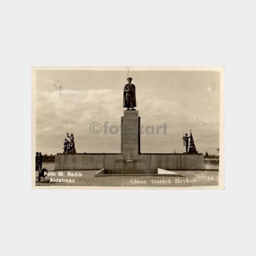 1940 Adana Atatürk Heykeli Fotokart