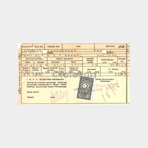 1968 Altınbakkal Maltepe Elektrik Faturası